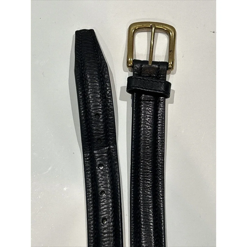 Brighton Men's Black Classic Belt 42 Urbino Brass Buckle Made in USA